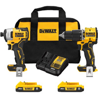 Atomic Cordless & Brushless Two-Tool Combo Kit, Lithium-Ion, 20 V Helyx Safety & Industrial Supplies