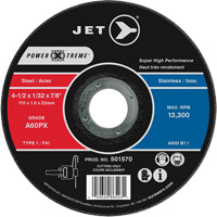 Meule &agrave; tronçonner Power-Xtreme A60PX, 4-1/2" x 1/32", Arbre de 7/8", Type 1, 13 300 Tr/min Helyx Safety & Industrial Supplies