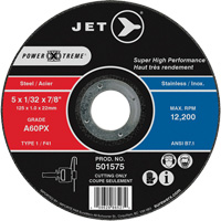 Meule &agrave; tronçonner Power-Xtreme A60PX, 5" x 1/32", Arbre de 7/8", Type 1, 12 200 Tr/min Helyx Safety & Industrial Supplies