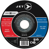 Meule &agrave; tronçonner Power-Xtreme A60PX, 4-1/2" x 3/64", Arbre de 7/8", Type 27, 13 300 Tr/min Helyx Safety & Industrial Supplies