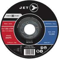 Meule &agrave; tronçonner Power-Xtreme A60PX, 6" x 3/64", Arbre de 7/8", Type 27, 10 200 Tr/min Helyx Safety & Industrial Supplies