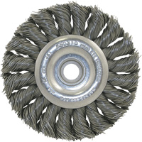3K114 Brosse &agrave; fil nou&eacute;, non filet&eacute;, Dia. 3-1/4", Fils 0,014", Arbre 3/8"-1/2 Helyx Safety & Industrial Supplies