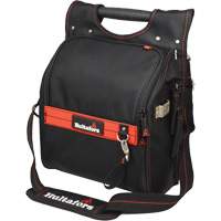 Pochette porte-outils pour &eacute;lectricien professionnel &agrave; fermeture &agrave; glissi&egrave;re, Polyester balistique, 19 pochettes, Noir/Rouge Helyx Safety & Industrial Supplies