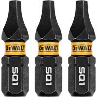 3-Piece FLEXTORQ&reg; Impact Screwdriving Bits, Square, #1, 1/4" Drive Helyx Safety & Industrial Supplies