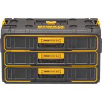 ToughSystem&reg; 2.0 Three-Drawer Unit, 21-4/5" x 12-3/10" x 12-3/5", Black/Yellow Helyx Safety & Industrial Supplies