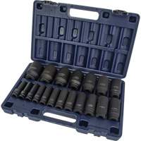 Jeu de douilles SAE, 19 Mcx, Chocs, Prise de 1/2", Profond Helyx Safety & Industrial Supplies