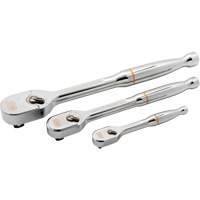 Ensemble de rochet &agrave; t&ecirc;te en goutte enti&egrave;rement polie avec prises 1/4", 3/8" & 1/2" 120XP Helyx Safety & Industrial Supplies