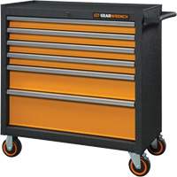 Armoire roulante pour outils s&eacute;rie GSX, 6 tiroirs, 36" la x 18-1/5" p x 37-2/5" h, Noir/Orange Helyx Safety & Industrial Supplies