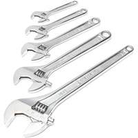 Jeu de cl&eacute;s chrom&eacute;es, Ajustable, 5 morceaux, Imp&eacute;rial et m&eacute;trique Helyx Safety & Industrial Supplies