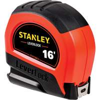 High-Visibility LEVERLOCK&reg; Tape Measure, 16', Imperial Graduations Helyx Safety & Industrial Supplies