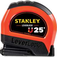 High-Visibility Magnetic LEVERLOCK&reg; Tape Measure, 25', Imperial Graduations Helyx Safety & Industrial Supplies