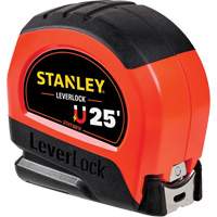 High-Visibility Magnetic LEVERLOCK&reg; Tape Measure, 25', Imperial Graduations Helyx Safety & Industrial Supplies