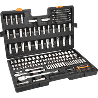 Jeu d'outils manuels pour m&eacute;canicien 90T SAE/MM avec prises 1/4", 3/8” & 1/2" Helyx Safety & Industrial Supplies