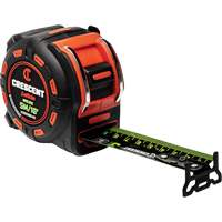 Ruban &agrave; mesurer Shockforce NITE EYE, 1-1/4" x 16'/5 m, Marques de goujon M&eacute;trique/SAE Helyx Safety & Industrial Supplies