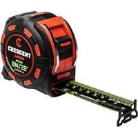 Ruban &agrave; mesurer Shockforce NITE EYE, 1-1/4" x 25'/8 m, Marques de goujon M&eacute;trique/SAE Helyx Safety & Industrial Supplies