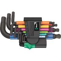 Jeu de cl&eacute;s coud&eacute;es multicolores 950/9 Hex-Plus , 9 mcx, M&eacute;trique Helyx Safety & Industrial Supplies