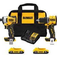 ATOMIC Brushless Compact Drill/Driver & Impact Driver Combo Kit, Lithium-Ion, 20 V Helyx Safety & Industrial Supplies