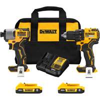 Brushless Cordless Drill/Driver & Impact Driver Combo Kit, Lithium-Ion, 20 V Helyx Safety & Industrial Supplies