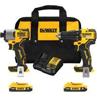 Brushless Compact Cordless 1/2" Hammer Drill & 1/4" Impact Driver Kit, Lithium-Ion, 20 V Helyx Safety & Industrial Supplies