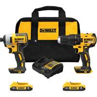 Drill & Impact Driver Combo Kit, Lithium-Ion, 20 V Helyx Safety & Industrial Supplies