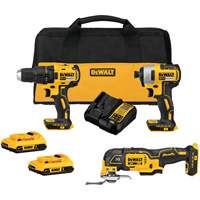 Brushless Cordless 3-Tool Combo Kit, Lithium-Ion, 20 V Helyx Safety & Industrial Supplies