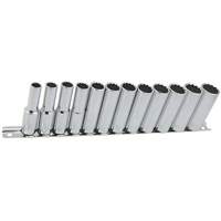 Jeu de douilles m&eacute;triques &agrave; 12 pans SS3812DM-12, 12 Mcx, Prise de 3/8", Profond Helyx Safety & Industrial Supplies
