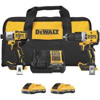 Ensemble 2 outils tournevis &agrave; chocs/perfomarteau XR avec bloc-piles POWERPACK, Lithium-ion, 20 V Helyx Safety & Industrial Supplies