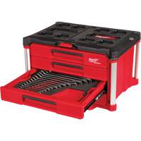 60-Piece Metric & SAE Combination Wrench Set with PACKOUT 4 Drawer Tool Box, 16-3/10" x 22-1/5" x 14-3/10", Black/Red Helyx Safety & Industrial Supplies