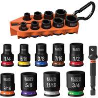 Grab-And-Go Impact Socket Set, SAE, 10 Pcs, Impact, 3/8" Drive Size Helyx Safety & Industrial Supplies