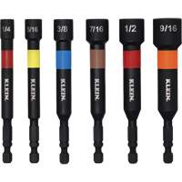 Embouts &agrave; &eacute;crous haute performance pour perceuse/visseuse, Embout 1/2"/5/16"/1/4"/3/8"/7/16"/9/16", Prise 1/4", 4" lo, Magn&eacute;tique Helyx Safety & Industrial Supplies