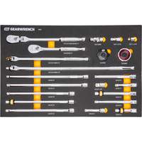 Ensemble d'outils &agrave; cliquet et d'entraînement 3/8" &agrave; 90 dents avec plateau de rangement en mousse Helyx Safety & Industrial Supplies