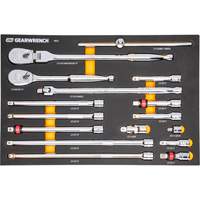 Ensemble d'outils &agrave; cliquet et d'entraînement 1/2" &agrave; 90 dents avec plateau de rangement en mousse Helyx Safety & Industrial Supplies