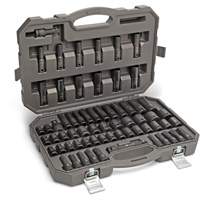 Jeu de douilles maîtresses SAE/m&eacute;triques &agrave; 6 pans, 80 Mcx, Chocs, Prise de 3/8", Profond Helyx Safety & Industrial Supplies
