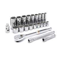 Jeu d'outils pour m&eacute;caniciens &agrave; 12 points SAE, 22 Mcx, Prise de 3/8", Profond Helyx Safety & Industrial Supplies