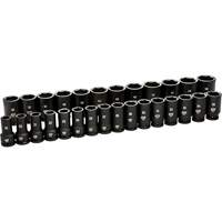 Jeu de douilles m&eacute;triques &agrave; 6 pans, 28 Mcx, Chocs, Prise de 3/4", Profond Helyx Safety & Industrial Supplies