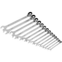 Jeu de cl&eacute;s &agrave; cliquets r&eacute;versibles SAE &agrave; 12 pans et 90 dents, Combinaison &agrave; cliquet, 14 morceaux, Imp&eacute;rial Helyx Safety & Industrial Supplies