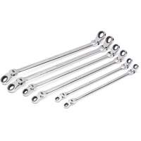 Jeu de cl&eacute;s &agrave; cliquet double m&eacute;triques &agrave; 12 pans et 90 dents Gearbox, T&ecirc;te articul&eacute;e, 6 morceaux, M&eacute;trique Helyx Safety & Industrial Supplies