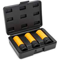 Jeu de douilles m&eacute;triques haute r&eacute;sistance pour protecteurs de roues, 3 Mcx, Chocs, Prise de 1/2", Profond Helyx Safety & Industrial Supplies