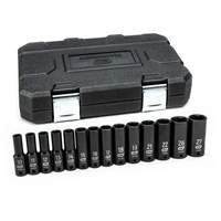 Jeu de douilles m&eacute;triques &agrave; 6 pans, 14 Mcx, Chocs, Prise de 1/2", Profond Helyx Safety & Industrial Supplies