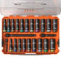 Jeu de douilles KNECT, 23 Mcx, Chocs, Prise de 3/8", Profond Helyx Safety & Industrial Supplies