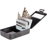 Jeu de forets en oxyde d'or, 21 morceaux, Acier rapide Helyx Safety & Industrial Supplies