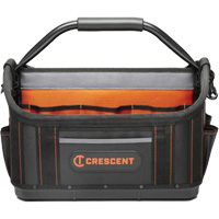 17" Tradesman Open Top Tool Bag, Polyester, 25 Pockets, Black/Orange Helyx Safety & Industrial Supplies
