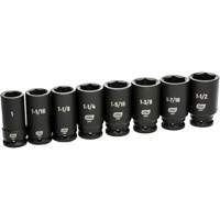 Jeu de douilles SAE &agrave; 6 pans, 8 Mcx, Chocs, Prise de 3/4", Profond Helyx Safety & Industrial Supplies