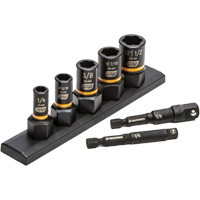 Jeu de douilles d'extraction SAE Bolt Biter, 7 Mcx, Chocs, Prise de 1/4"/3/8" Helyx Safety & Industrial Supplies