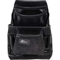 Phantom Collection Heavy-Duty Nail & Tool Bag, Leather, 10 Pockets, Black Helyx Safety & Industrial Supplies