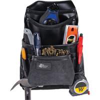 Phantom Collection Heavy-Duty Nail & Tool Bag, Leather, 10 Pockets, Black Helyx Safety & Industrial Supplies