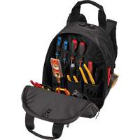 Phantom Collection 36-Pocket Tool Backpack, 11" L x 14-1/2" W, Black, Ballistic/Polyester Helyx Safety & Industrial Supplies