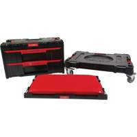 Ensemble de coffres &agrave; outils Arx de 3 morceaux avec socle &agrave; roulettes pivotantes, 23-1/10" x 15" x 13-2/5', Noir Helyx Safety & Industrial Supplies