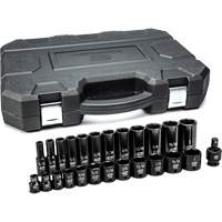 Jeu de douilles SAE &agrave; 6 pans, 25 Mcx, Chocs, Prise de 3/8", Profond Helyx Safety & Industrial Supplies