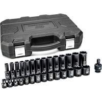 Jeu de douilles m&eacute;triques &agrave; 6 pans, 29 Mcx, Chocs, Prise de 3/8", Profond Helyx Safety & Industrial Supplies